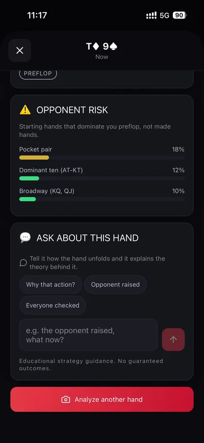 Poker AI - Opponent risk